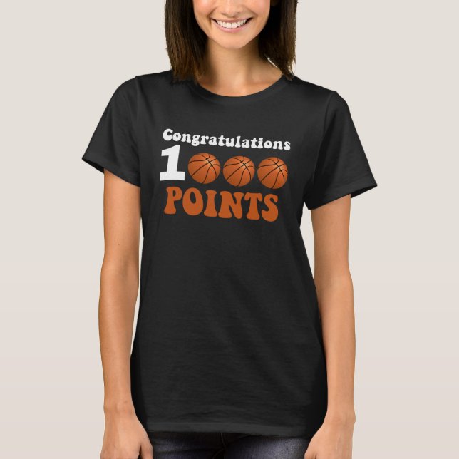 1000 Points Basketball Scorer High School Basketba T Shirt (Framsida)