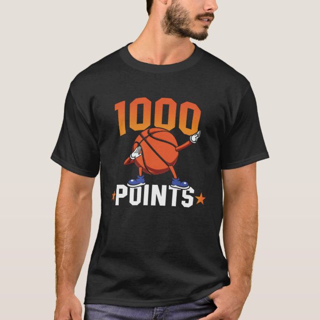 1000 Points Basketball Scorer High School Basketba T Shirt (Framsida)