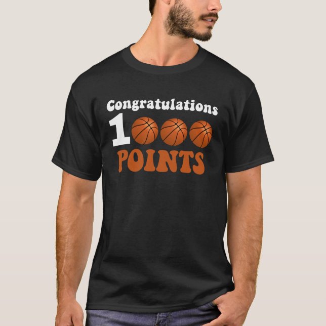 1000 Points Basketball Scorer High School Basketba T Shirt (Framsida)