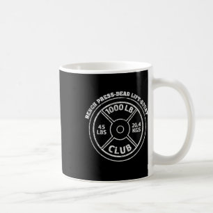 1000 Pund Klubb Gym Styrkelyft Dödlyft Hantel Kaffemugg