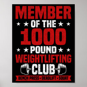 1000 pund viktlyftningsklubbens bodybuilding-träni poster
