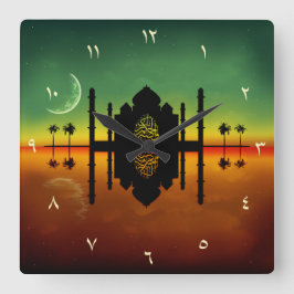 1001 orientaliska nattreflexion fyrkantig klocka