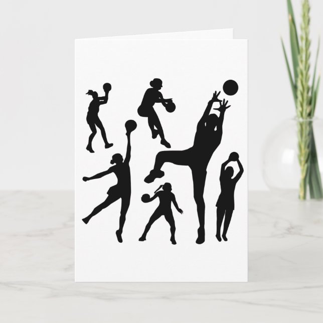 10097 netball-silhouette-vektor SPORTAR FÖRTJÄNAR Kort (Framsida)