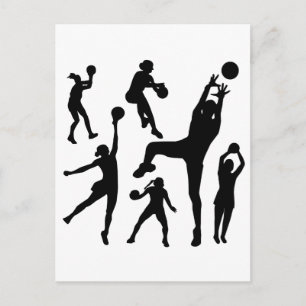 10097-netball-silhouette-vektor SPORTS NET BOLL PE Vykort