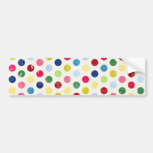 1009 RAINBOW POLKA DOTS CIRKLES COLORFUL ROSA ORAN BILDEKAL