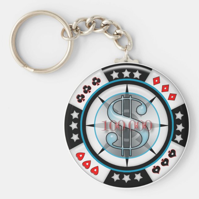 $100,000. pokermarker nyckelring (Framsidan)