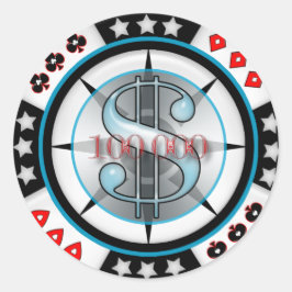 $100,000. pokermarker runt klistermärke