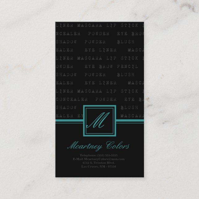 100 Affärskortet Svart konst i Ord Visitkort (Framsida)