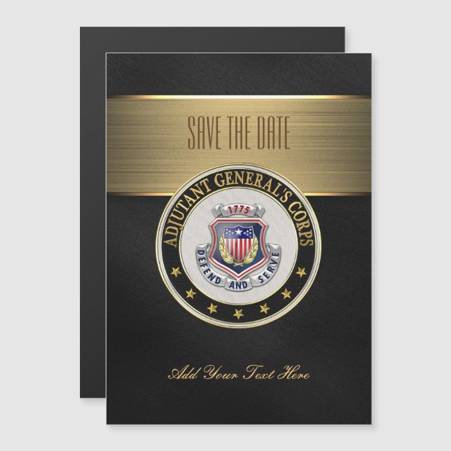 [100] AG Corps Regimental Insignia [3D] Magnetisk Inbjudningskort (Fram/baksida)