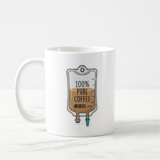 100% Äkta Kaffe IV-Droppar Rolig Sjuksköterska Mug Kaffemugg