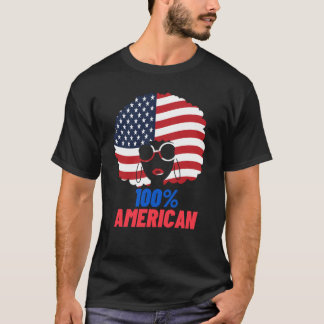 100 % amerikansk Flagga afrikansk afropatriot T Shirt