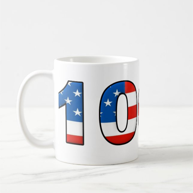 100 % amerikansk mug kaffemugg (Vänster)