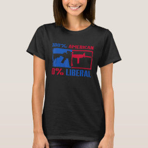 100 amerikanska 0 liberala 4:e juli Gun Högers Fla T Shirt