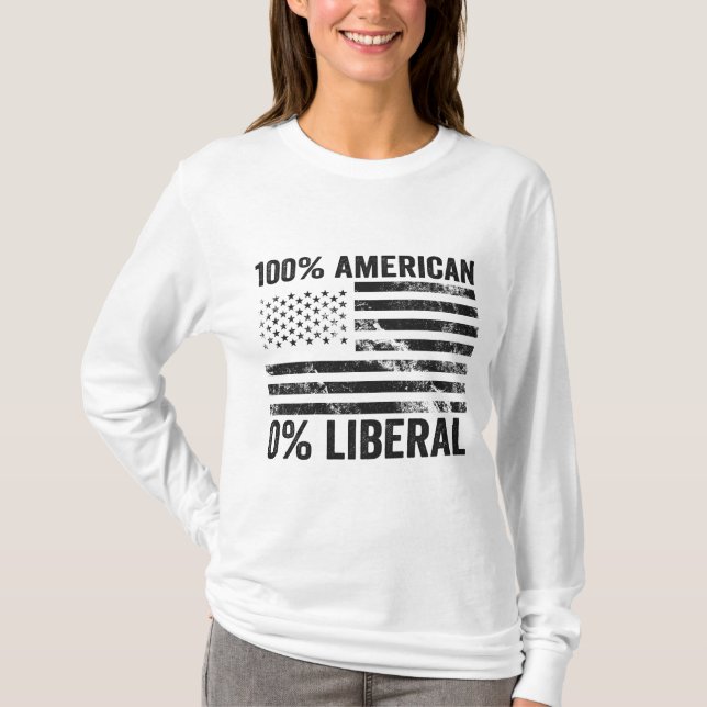 100 % amerikanskt 0 % liberalrepublikanskt amerika t shirt (Framsida)