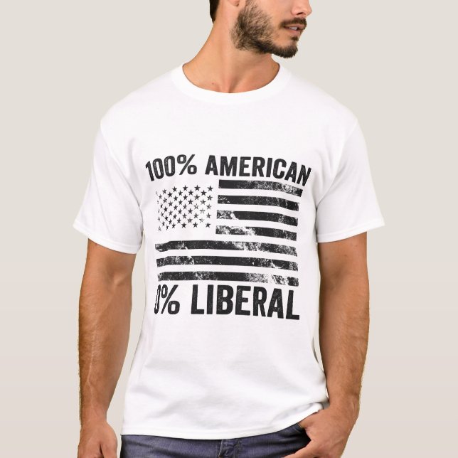 100 % amerikanskt 0 % liberalrepublikanskt amerika t shirt (Framsida)