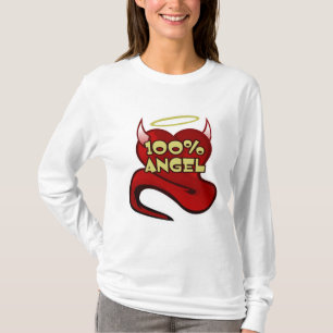 100% Angel Djävulen Heart T Shirt