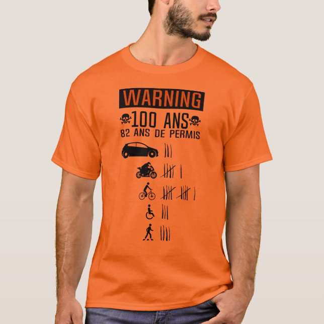 100 ans anniversaire permis conduire accident renv t shirt (Framsida)