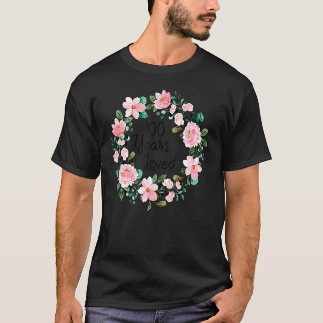 100 år älskade Manar Kvinnor 100 år gammal Coola 1 T Shirt (Framsida)