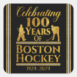 100 år av Boston Hockey Fyrkantigt Klistermärke