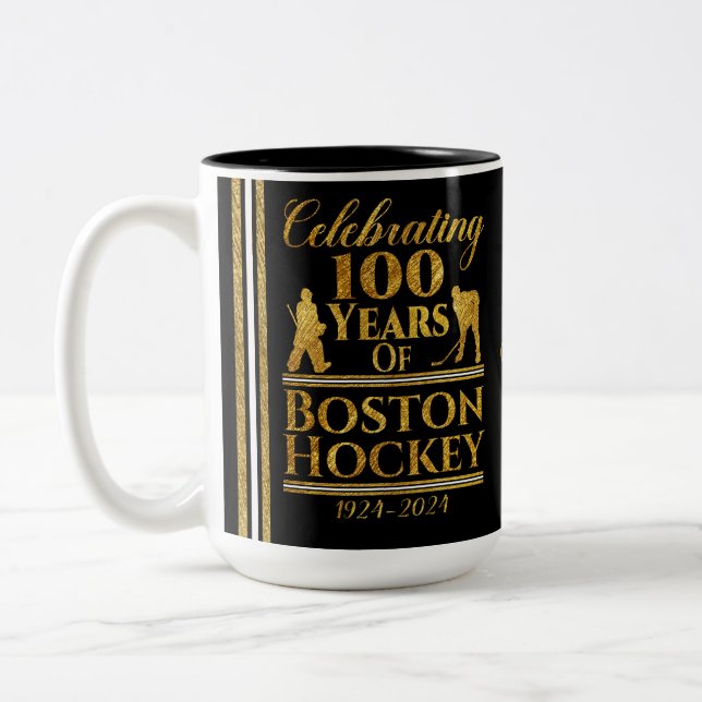 100 år av Boston Hockey Två-Tonad Mugg (Vänster)