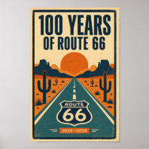 100 år av Route 66 Centennial Litho