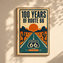 100 år av Route 66 Centennial Litho