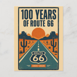 100 år av Route 66 Centennial Vintage Americana Vykort