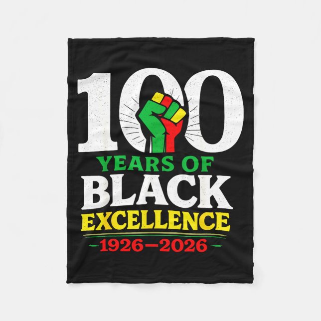100 år av svart excellens Centennial Black His Fleecefilt (Framsidan)