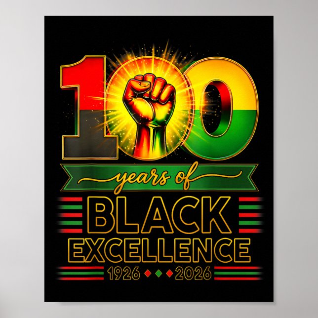 100 år av svart excellens Centennial Svart histori Poster (Framsidan)