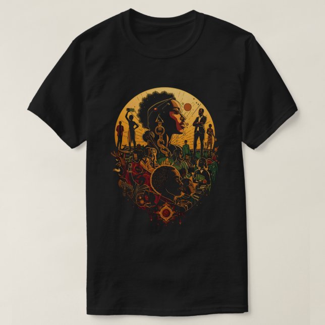 100 år av svart historia – dåtid nutid framtid T Shirt (Design framsida)