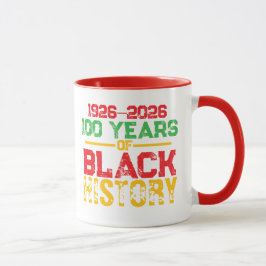 100 år av svart historisk typografi mugg