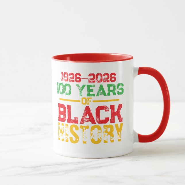 100 år av svart historisk typografi mugg (Höger)