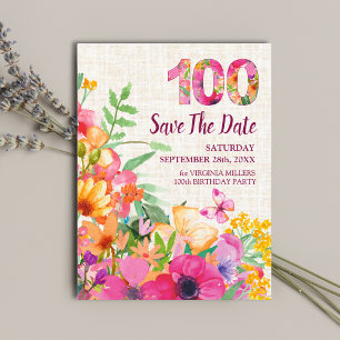 100 år blommor Blommig linne 100-årsdag Meddelande Vykort