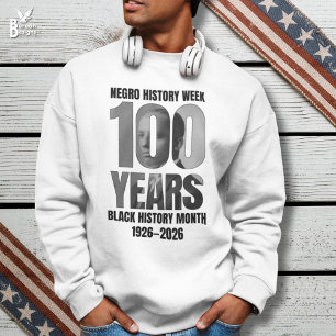 100 år Negro History Week Black HIstory Month Lång Ärmad Tröja