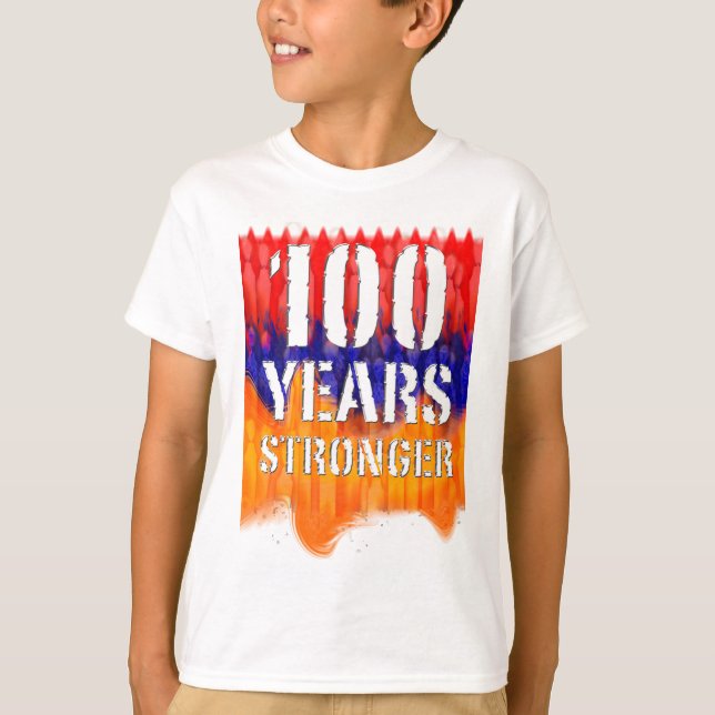100 år Starkare armenisk ungdomskjorta Tee (Framsida)