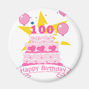 100-årig födelsedagskaka magnet