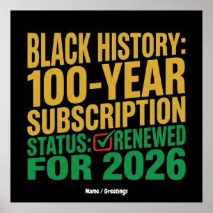 100-årig svart historiks prenumerationsstatus förn poster