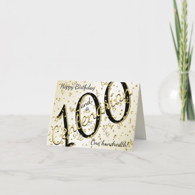 100 års århundradets årsjubileum Svart/Guld Kort (Framsida)