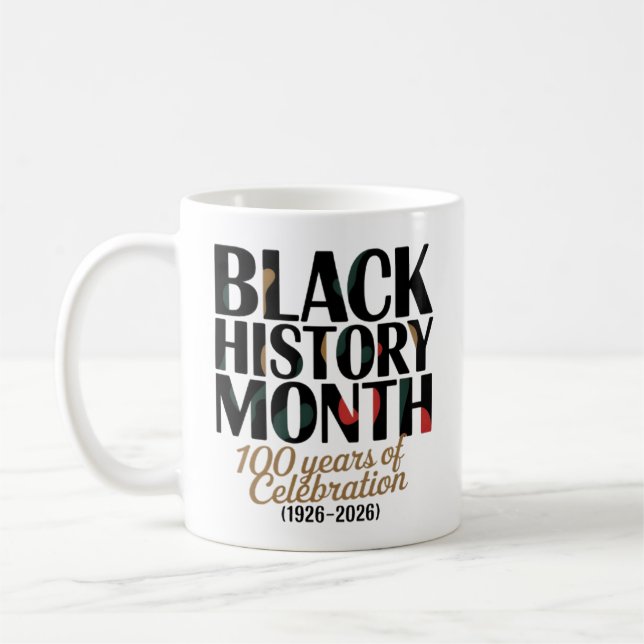 100 års firande svarta historiemånaden 2026 kaffemugg (Vänster)