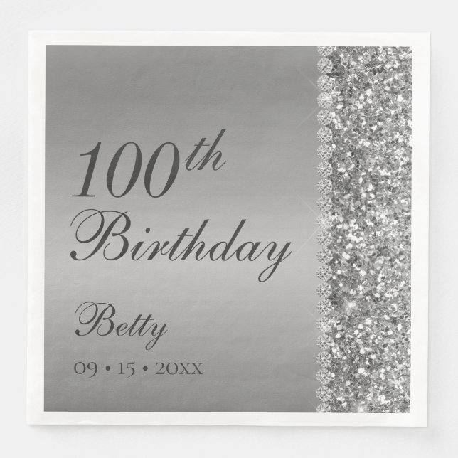 100-års födelsedag elegant pappersservett (Framsida)