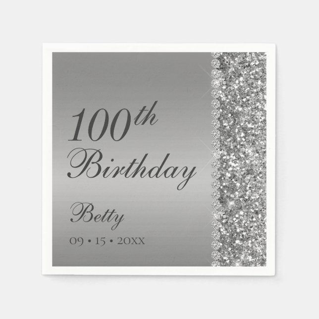 100-års födelsedags Elegant Pappersservett (Framsidan)