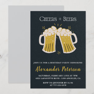 100-års födelsedagsinbjudan Cheers Beers Rustik Ma Inbjudningar