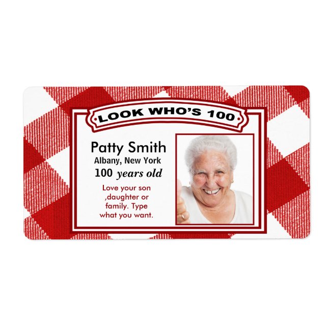 100 års gamla etiketter - Enkel att anpassa Fraktsedel (Framsidan)