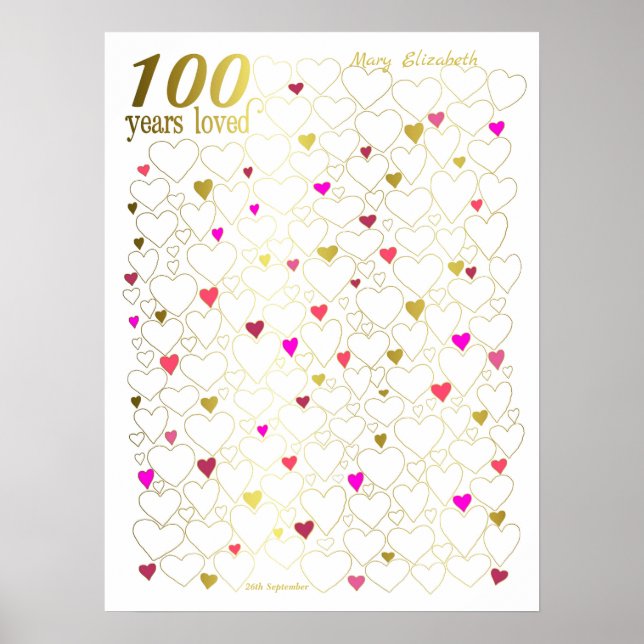100-års gästbokposter - 100 år älskad poster (Framsidan)