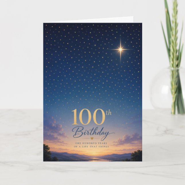 100-års stjärna födelsedag kort (Framsida)