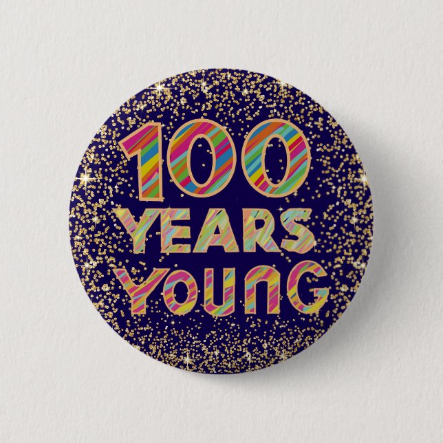 100 års unga 100-årsdag finare badge knapp (Framsida)