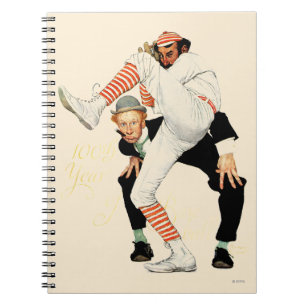 100. Årsdag av baseball Anteckningsbok Med Spiral