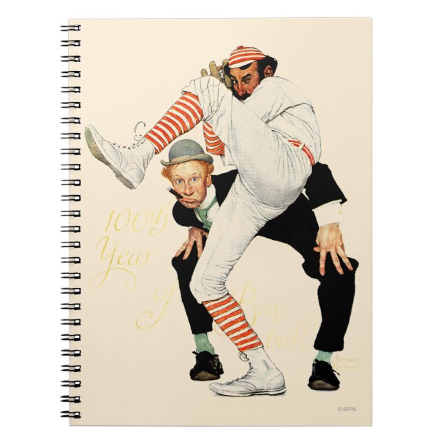 100. Årsdag av baseball Anteckningsbok Med Spiral (Framsidan)