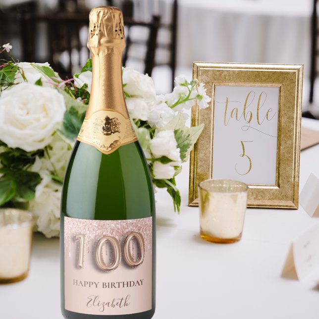 100-årsdag för rosa om ro guld glitter (Skapare uppladdad)