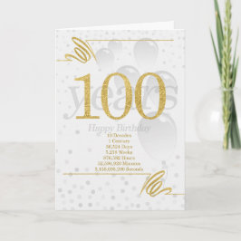 100-årsdag om dagar veckor minuter med namn kort